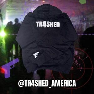 TR4SHED Black Hoodie with White Logo